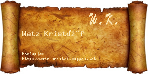 Watz Kristóf névjegykártya