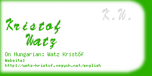 kristof watz business card