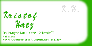 kristof watz business card